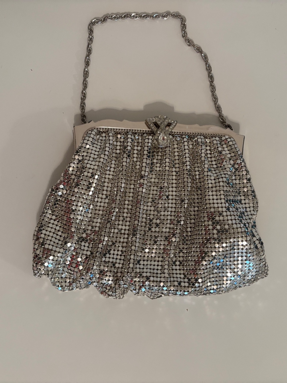 Silver Mesh Evening Bag by
